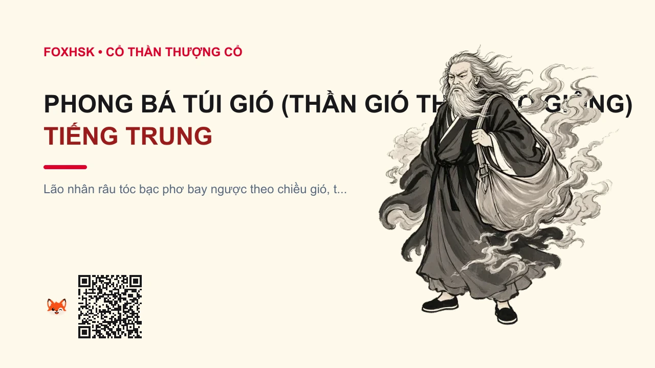 Phong Bá Túi Gió (Thần Gió Thổi Bão Giông) Tiếng Trung Là Gì? (风伯 - fēngbó) • Nguồn Gốc Sơn Hải Kinh & Sở Từ, Dấu Ấn Pop Culture & Phương Pháp Hóa Giải - FoxHSK