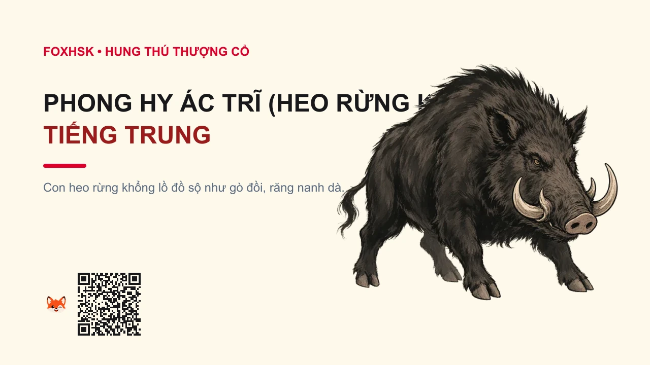 Phong Hy Ác Trĩ (Heo Rừng Khổng Lồ) Tiếng Trung Là Gì? (封豨 - fēngxī) • Nguồn Gốc Hoài Nam Tử, Vùng rừng, Dấu Ấn Pop Culture & Phương Pháp Hóa Giải - FoxHSK