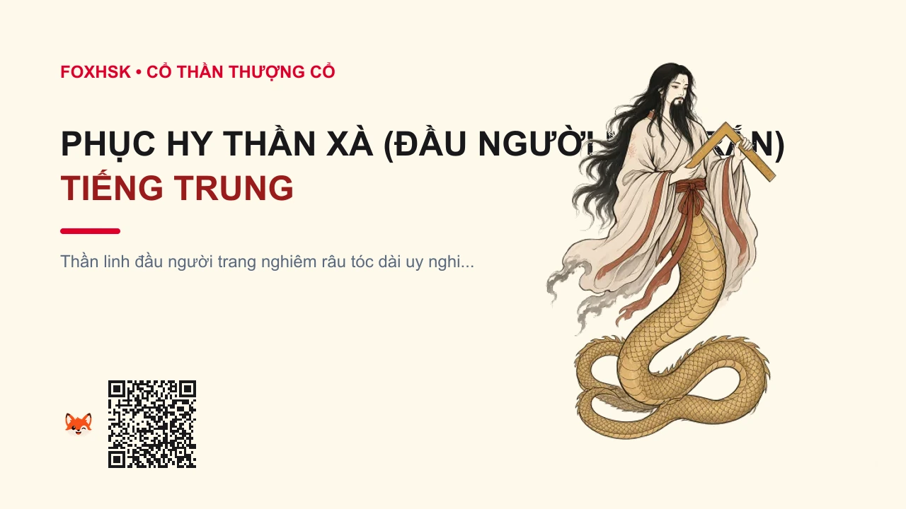 Phục Hy Thần Xà (Đầu Người Mình Rắn) Tiếng Trung Là Gì? (伏羲神蛇 - fúxī shénshé) • Nguồn Gốc Sơn Hải Kinh & Sử Ký Tư, Dấu Ấn Pop Culture & Phương Pháp Hóa Giải - FoxHSK
