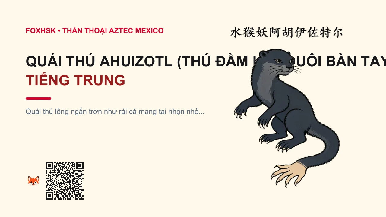 Quái Thú Ahuizotl (Thú Đầm Lầy Đuôi Bàn Tay Người Aztec) Tiếng Trung Là Gì? (水猴妖阿胡伊佐特尔 - āhúyīzuǒtè'ěr) • Nguồn Gốc Hồ Texcoco, Thần thoại, Dấu Ấn Pop Culture & Phương Pháp Hóa Giải - FoxHSK