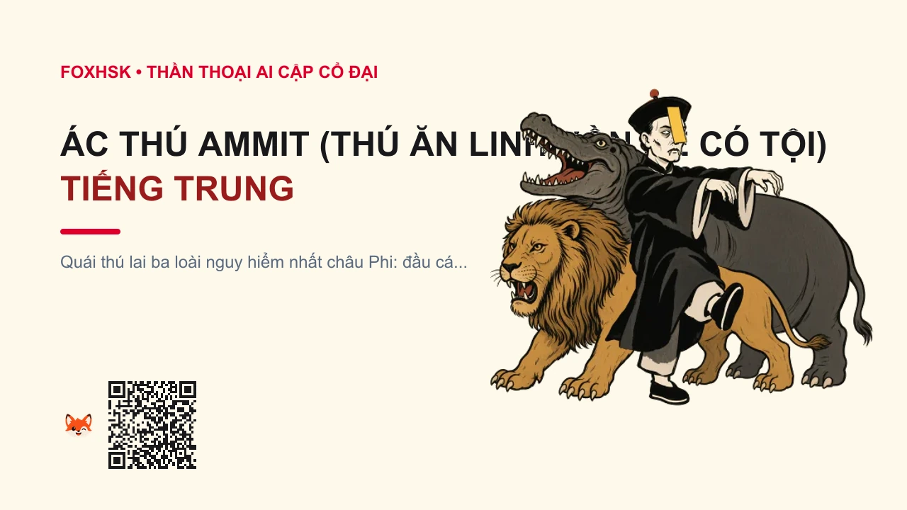 Ác Thú Ammit (Thú Ăn Linh Hồn Kẻ Có Tội) Tiếng Trung Là Gì? (阿米特 - āmǐtè) • Nguồn Gốc Điện Phán Xét Cõi Âm Ai, Dấu Ấn Pop Culture & Phương Pháp Hóa Giải - FoxHSK