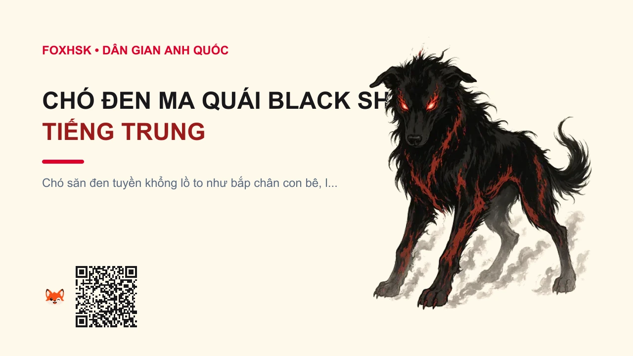 Chó Đen Ma Quái Black Shuck Tiếng Trung Là Gì? (黑犬煞 - hēiquǎnshà) • Nguồn Gốc Đông Anglia, ven biển, Dấu Ấn Pop Culture & Phương Pháp Hóa Giải - FoxHSK