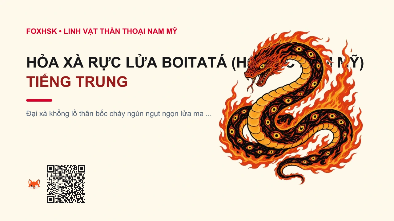 Hỏa Xà Rực Lửa Boitatá (Hộ Vực Nam Mỹ) Tiếng Trung Là Gì? (波伊塔塔烈火蛇 - bōyītǎtǎ lièhuǒshé) • Nguồn Gốc Truyền thuyết thổ dân, Dấu Ấn Pop Culture & Phương Pháp Hóa Giải - FoxHSK