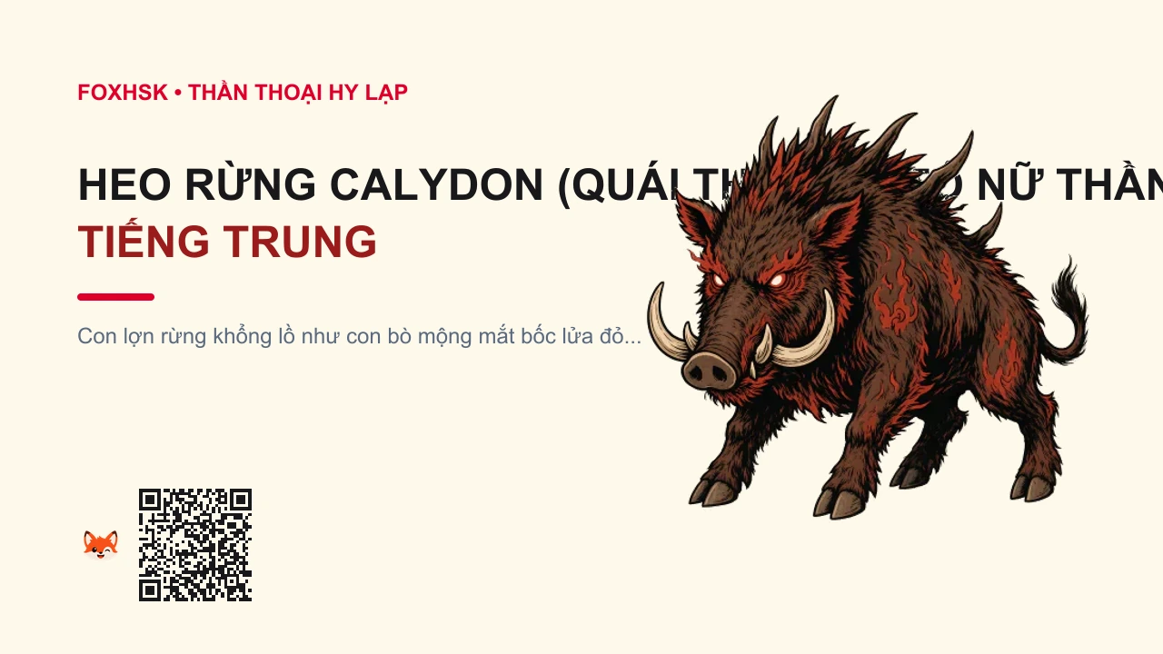 Heo Rừng Calydon (Quái Thú Bão Tố Nữ Thần Artemis) Tiếng Trung Là Gì? (卡吕冬野猪 - kǎlǚdōng yězhū) • Nguồn Gốc Cuộc săn lợn rừng, Dấu Ấn Pop Culture & Phương Pháp Hóa Giải - FoxHSK