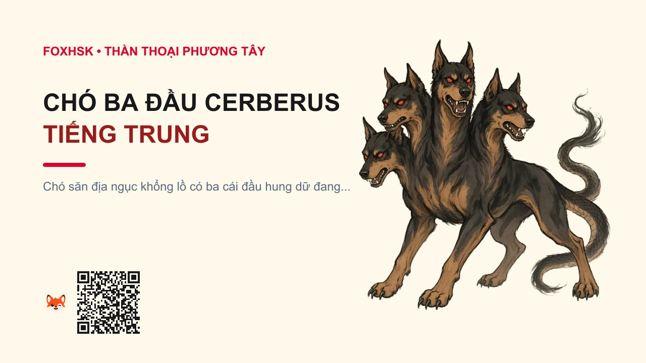 Chó Ba Đầu Cerberus Tiếng Trung Là Gì? (刻耳柏洛斯 - kè'ěrbǎiluòsī) • Nguồn Gốc Thần thoại Hy Lạp, Cổng, Dấu Ấn Pop Culture & Phương Pháp Hóa Giải - FoxHSK