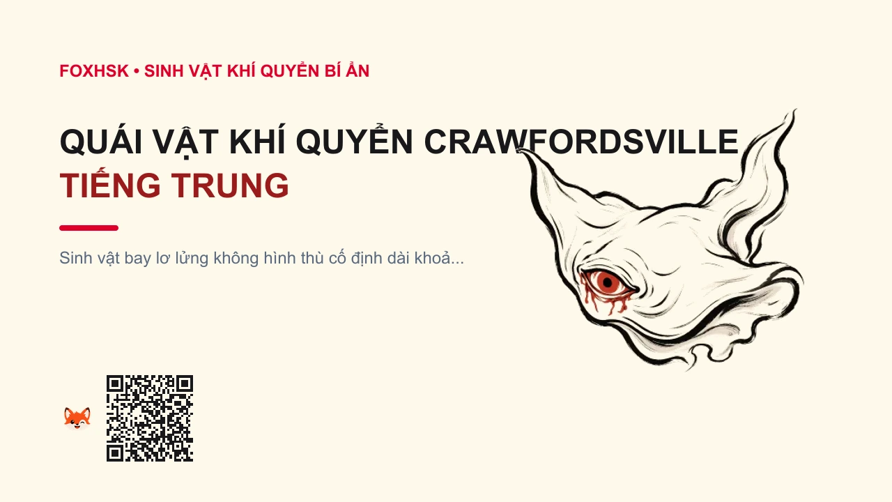 Quái Vật Khí Quyển Crawfordsville Tiếng Trung Là Gì? (克劳福兹维尔空中怪物 - kèláofúdēiwēi'ěr kōngzhōng guàiwu) • Nguồn Gốc Bầu trời thị trấn, Dấu Ấn Pop Culture & Phương Pháp Hóa Giải - FoxHSK