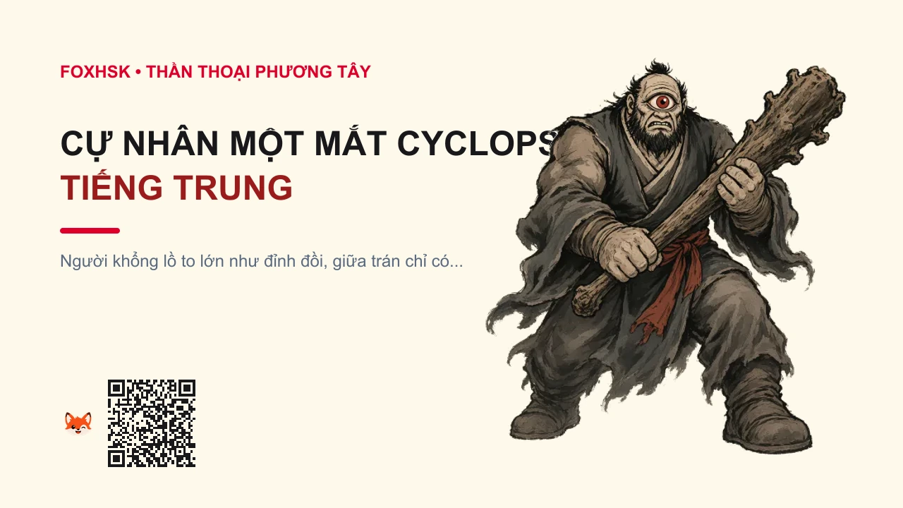 Cự Nhân Một Mắt Cyclops Tiếng Trung Là Gì? (独眼巨人 - dúyǎnjùrén) • Nguồn Gốc Thần thoại Hy Lạp, Sử, Dấu Ấn Pop Culture & Phương Pháp Hóa Giải - FoxHSK