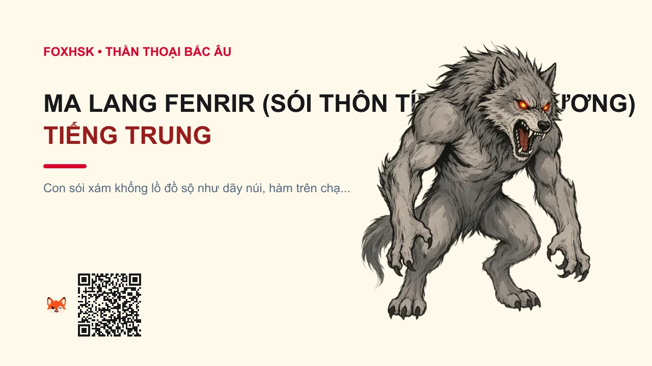 Ma Lang Fenrir (Sói Thôn Tính Thần Vương) Tiếng Trung Là Gì? (巨狼芬里尔 - jùláng fēnlǐ'ěr) • Nguồn Gốc Thần thoại Bắc Âu Edda,, Dấu Ấn Pop Culture & Phương Pháp Hóa Giải - FoxHSK