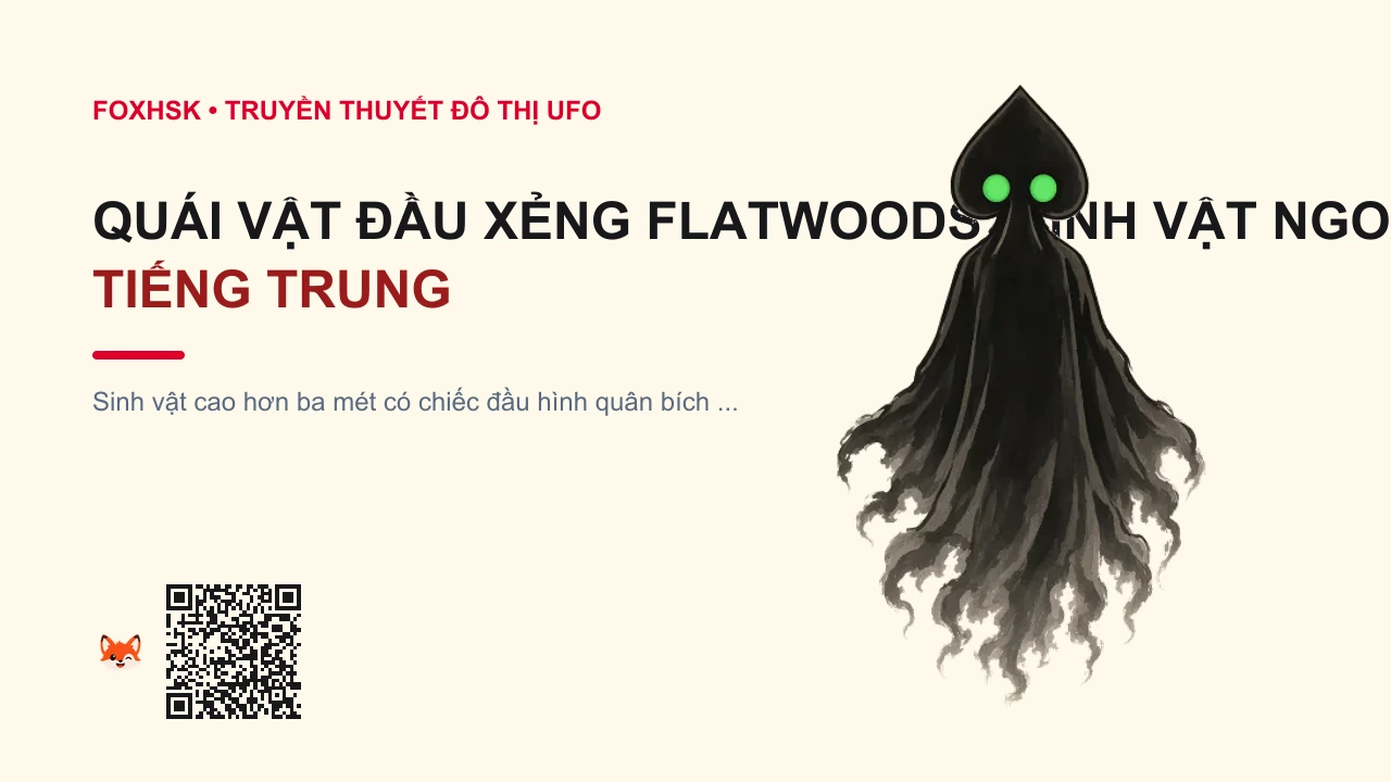 Quái Vật Đầu Xẻng Flatwoods (Sinh Vật Ngoài Hành Tinh Rừng Núi) Tiếng Trung Là Gì? (弗拉特伍兹怪兽 - fúlātèwǔzī guàishòu) • Nguồn Gốc Thị trấn Flatwoods, Hạt, Dấu Ấn Pop Culture & Phương Pháp Hóa Giải - FoxHSK