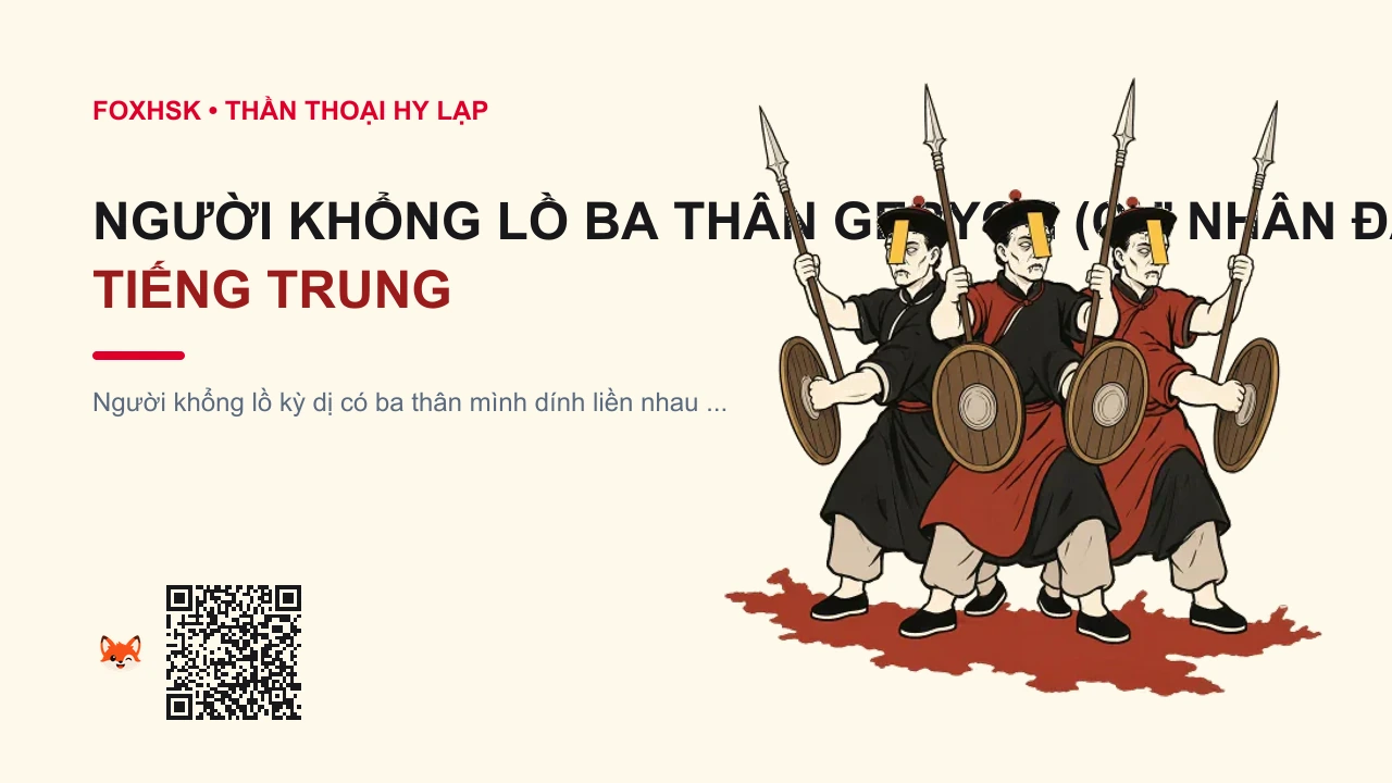 Người Khổng Lồ Ba Thân Geryon (Cự Nhân Đảo Đỏ) Tiếng Trung Là Gì? (三体巨人革律翁 - sāntǐ jùrén gélǜwēng) • Nguồn Gốc Thần thoại Hy Lạp, Đảo, Dấu Ấn Pop Culture & Phương Pháp Hóa Giải - FoxHSK