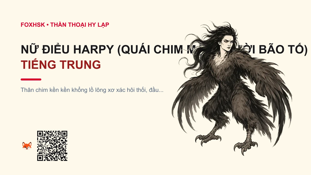Nữ Điểu Harpy (Quái Chim Mặt Người Bão Tố) Tiếng Trung Là Gì? (鹰身女妖 - yīngshēn nǚyāo) • Nguồn Gốc Thần Thoại Hy Lạp, Quần, Dấu Ấn Pop Culture & Phương Pháp Hóa Giải - FoxHSK