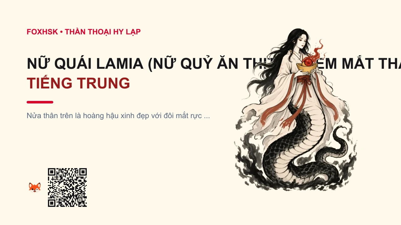 Nữ Quái Lamia (Nữ Quỷ Ăn Thịt Trẻ Em Mắt Tháo Rời) Tiếng Trung Là Gì? (拉弥亚 - lāmǐyà) • Nguồn Gốc Xứ Libya cổ đại, Thần, Dấu Ấn Pop Culture & Phương Pháp Hóa Giải - FoxHSK