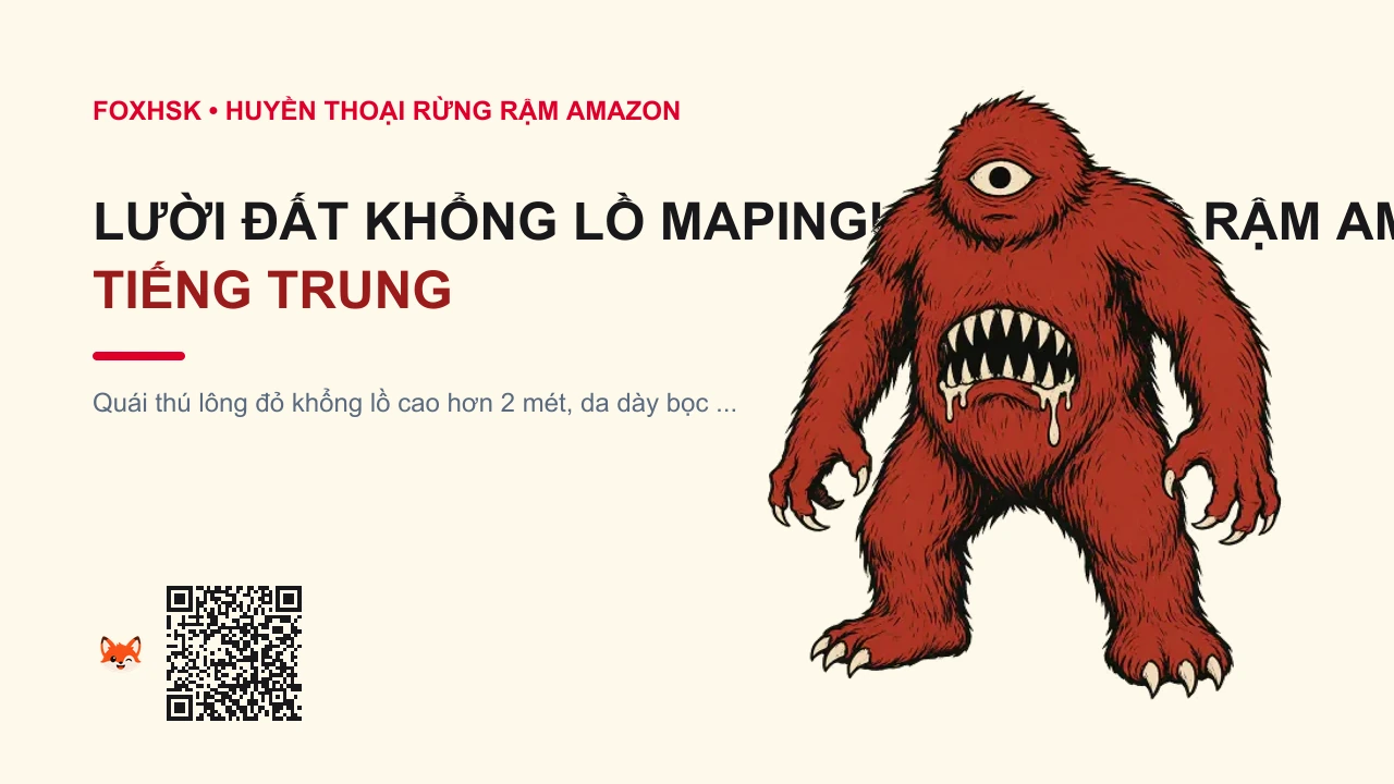 Lười Đất Khổng Lồ Mapinguari (Rừng Rậm Amazon) Tiếng Trung Là Gì? (马平瓜里巨兽 - mǎpíngguālǐ jùshòu) • Nguồn Gốc Rừng mưa nhiệt đới, Dấu Ấn Pop Culture & Phương Pháp Hóa Giải - FoxHSK