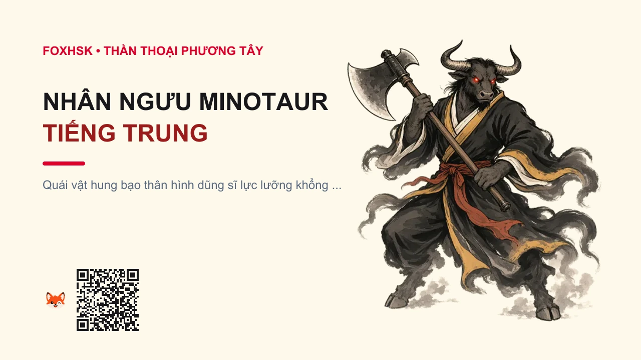 Nhân Ngưu Minotaur Tiếng Trung Là Gì? (米诺陶洛斯 - mǐnuòtáoluòsī) • Nguồn Gốc Thần thoại Hy Lạp cổ, Dấu Ấn Pop Culture & Phương Pháp Hóa Giải - FoxHSK