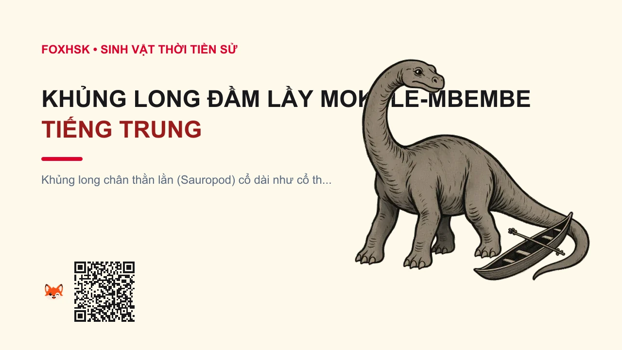 Khủng Long Đầm Lầy Mokele-Mbembe Tiếng Trung Là Gì? (莫凯莱-姆边贝 - mòkǎilái-mǔbiānbèi) • Nguồn Gốc Đầm lầy Likouala và hồ, Dấu Ấn Pop Culture & Phương Pháp Hóa Giải - FoxHSK