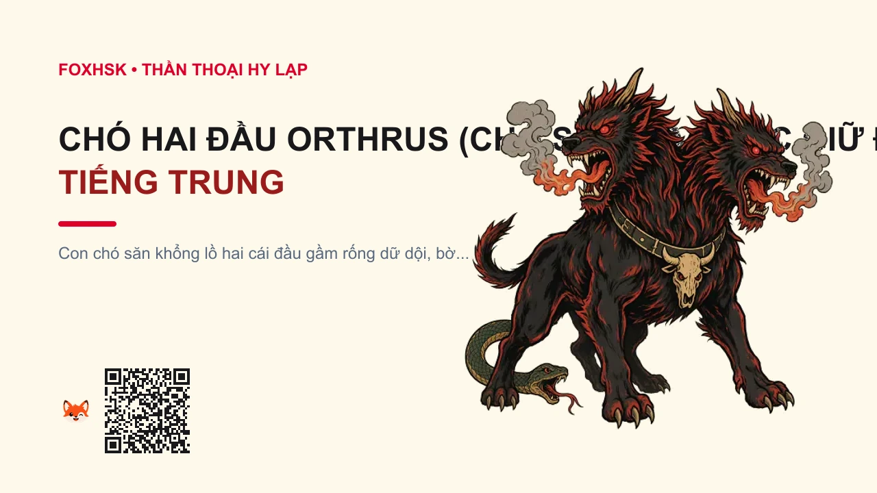Chó Hai Đầu Orthrus (Chó Săn Địa Ngục Giữ Đàn Bò) Tiếng Trung Là Gì? (双头犬奥特罗斯 - shuāngtóuquǎn àotèluósī) • Nguồn Gốc Chiến Công Thứ Mười Của, Dấu Ấn Pop Culture & Phương Pháp Hóa Giải - FoxHSK