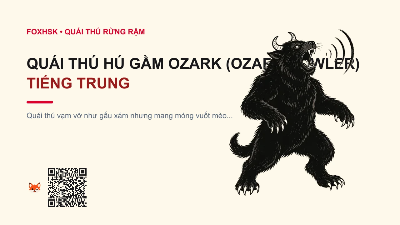 Quái Thú Hú Gầm Ozark (Ozark Howler) Tiếng Trung Là Gì? (欧扎克咆哮兽 - ōuzhākè páoxiàoshòu) • Nguồn Gốc Vùng núi hoang sơ Ozark, Dấu Ấn Pop Culture & Phương Pháp Hóa Giải - FoxHSK