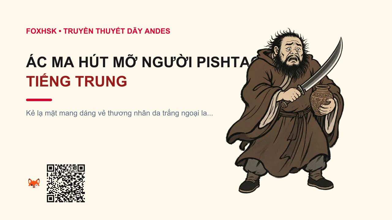Ác Ma Hút Mỡ Người Pishtaco Tiếng Trung Là Gì? (皮什塔科吸脂魔 - píshéntǎkē xīzhīmó) • Nguồn Gốc Vùng núi cao hiểm trở, Dấu Ấn Pop Culture & Phương Pháp Hóa Giải - FoxHSK