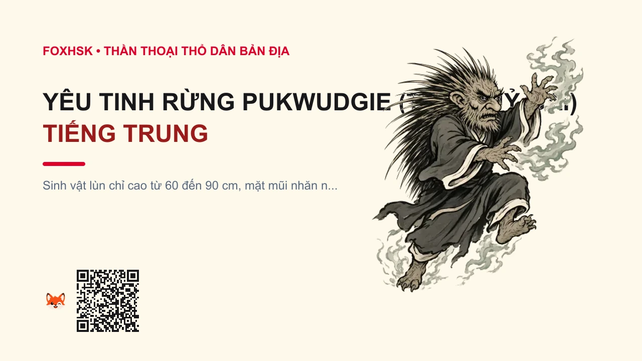 Yêu Tinh Rừng Pukwudgie (Tiểu Quỷ Gai) Tiếng Trung Là Gì? (普克奇小妖 - pǔkèqí xiǎoyāo) • Nguồn Gốc Rừng rậm Bridgewater, Dấu Ấn Pop Culture & Phương Pháp Hóa Giải - FoxHSK