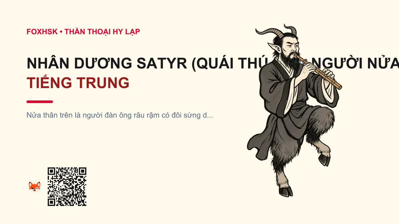 Nhân Dương Satyr (Quái Thú Nửa Người Nửa Dê Thổi Sáo) Tiếng Trung Là Gì? (萨堤尔 - sàtí'ěr) • Nguồn Gốc Rừng già và đồi núi Hy, Dấu Ấn Pop Culture & Phương Pháp Hóa Giải - FoxHSK