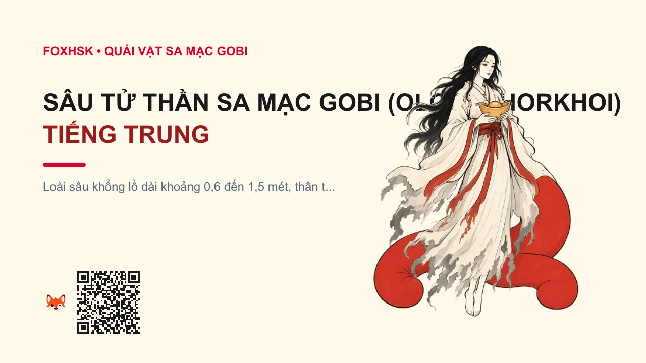 Sâu Tử Thần Sa Mạc Gobi (Olgoi-Khorkhoi) Tiếng Trung Là Gì? (蒙古死亡蠕虫 - měnggǔ sǐwáng rúchóng) • Nguồn Gốc Cồn cát bỏng cháy Sa mạc, Dấu Ấn Pop Culture & Phương Pháp Hóa Giải - FoxHSK