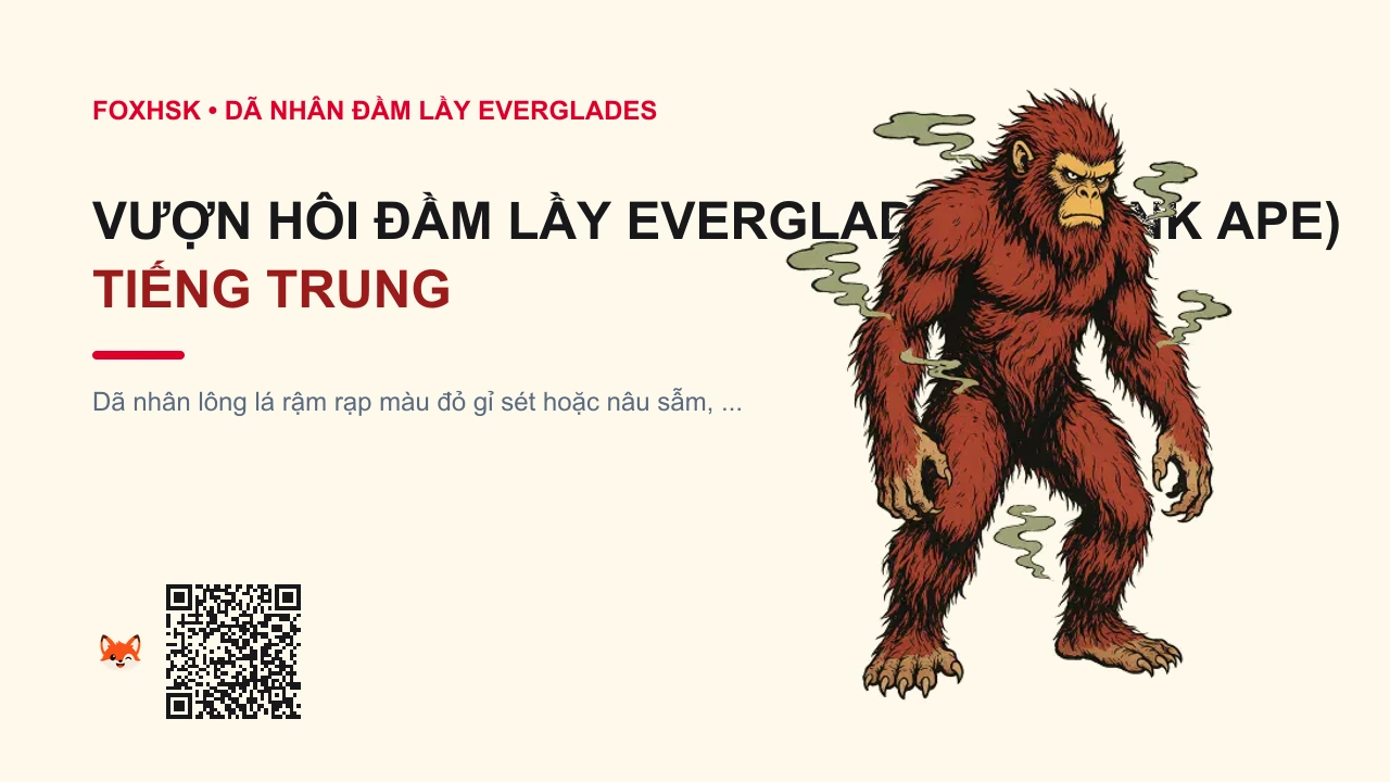 Vượn Hôi Đầm Lầy Everglades (Skunk Ape) Tiếng Trung Là Gì? (臭鼬猿 - chòuyòuyuán) • Nguồn Gốc Đầm lầy hoang dã, Dấu Ấn Pop Culture & Phương Pháp Hóa Giải - FoxHSK