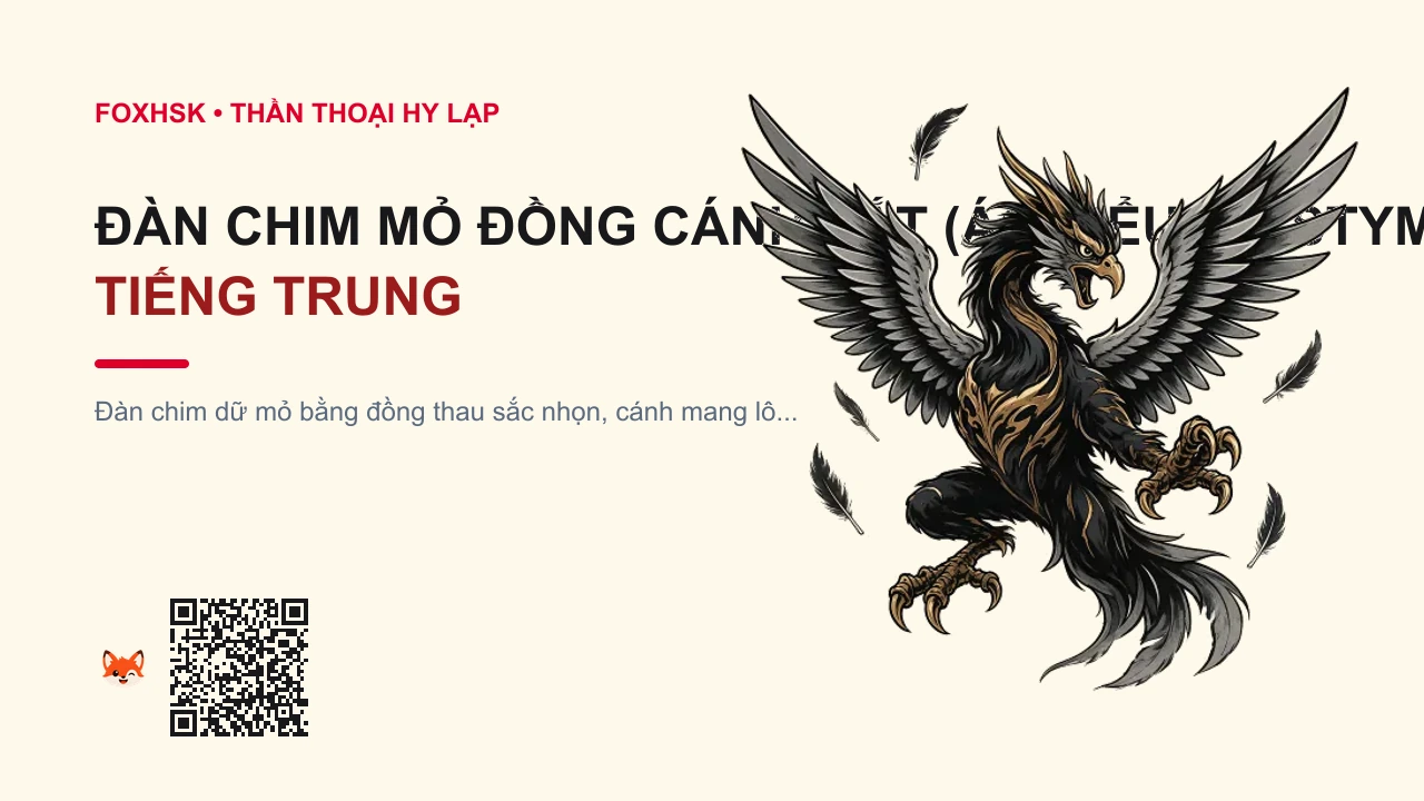 Đàn Chim Mỏ Đồng Cánh Sắt (Ác Điểu Hồ Stymphalia) Tiếng Trung Là Gì? (斯廷法利斯湖怪鸟 - sītíngfǎlìsī hú guàiniǎo) • Nguồn Gốc Chiến Công Thứ Sáu Của, Dấu Ấn Pop Culture & Phương Pháp Hóa Giải - FoxHSK