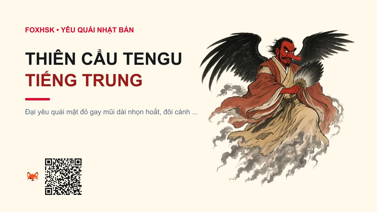 Thiên Cẩu Tengu Tiếng Trung Là Gì? (天狗 - tiāngǒu) • Nguồn Gốc Thần đạo Shinto, Tu sĩ, Dấu Ấn Pop Culture & Phương Pháp Hóa Giải - FoxHSK