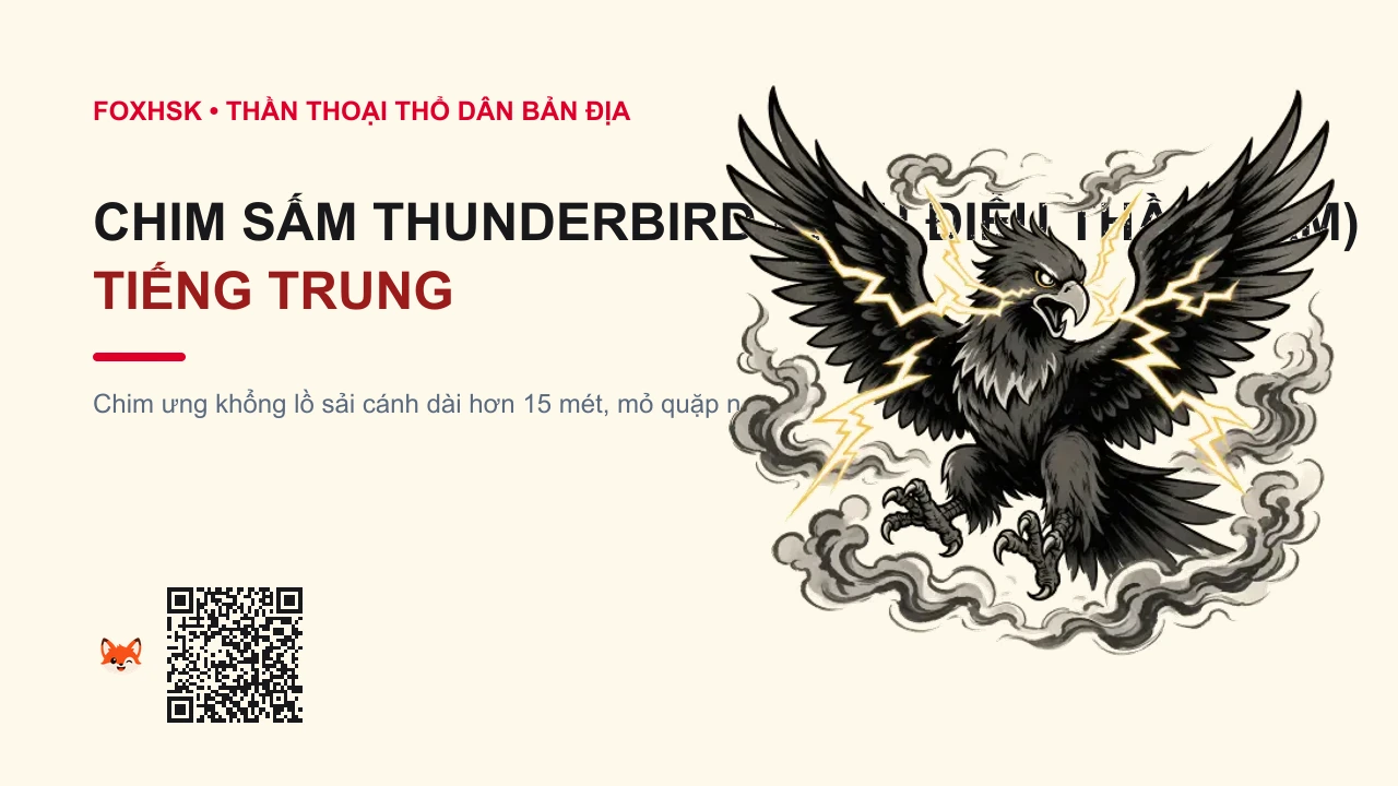 Chim Sấm Thunderbird (Linh Điểu Thần Sấm) Tiếng Trung Là Gì? (雷鸟 - léiniǎo) • Nguồn Gốc Văn hóa tâm linh các bộ, Dấu Ấn Pop Culture & Phương Pháp Hóa Giải - FoxHSK