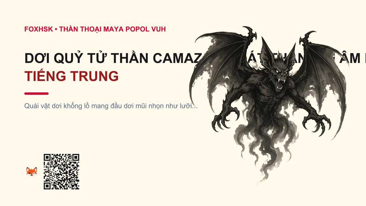 Dơi Quỷ Tử Thần Camazotz (Sát Thần Cõi Âm Maya) Tiếng Trung Là Gì? (蝙蝠魔卡马佐茨 - kǎmǎzuǒcí) • Nguồn Gốc Kinh Thần Popol Vuh,, Dấu Ấn Pop Culture & Phương Pháp Hóa Giải - FoxHSK