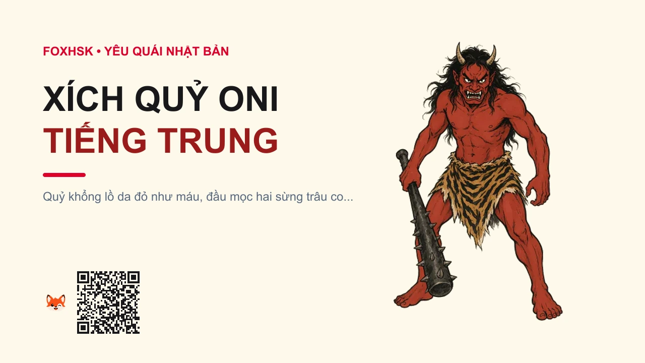 Xích Quỷ Oni Tiếng Trung Là Gì? (赤鬼 - chìguǐ) • Nguồn Gốc Truyền thuyết Phật giáo, Dấu Ấn Pop Culture & Phương Pháp Hóa Giải - FoxHSK