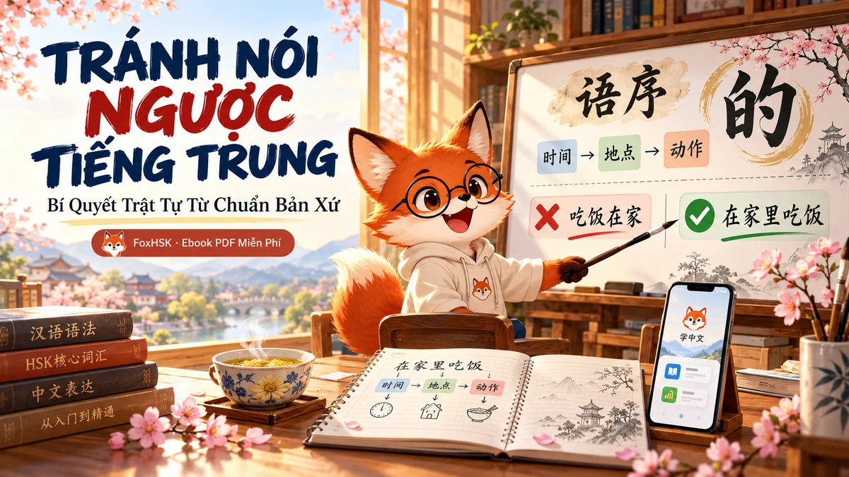 Quy Tắc Tránh Nói Ngược Trong Tiếng Trung: Trật Tự Từ & Bí Quyết Nói Chuẩn 100% (Kèm PDF Miễn Phí) - FoxHSK