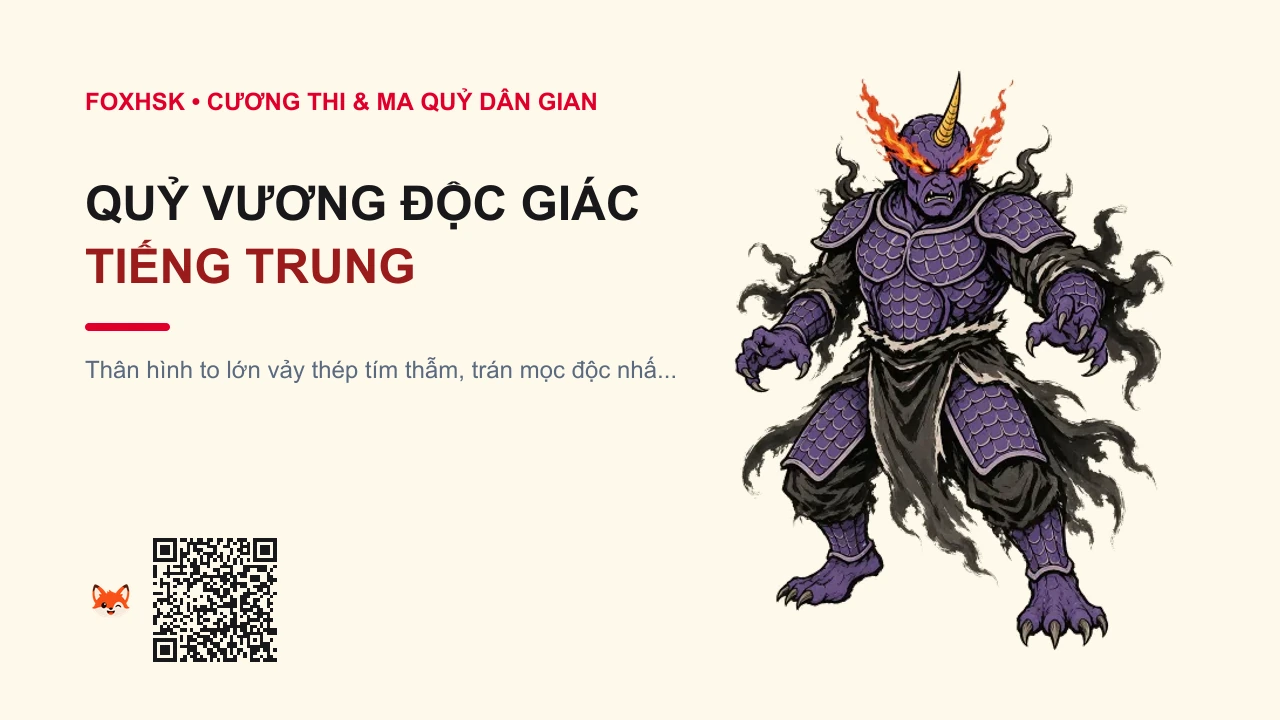 Quỷ Vương Độc Giác Tiếng Trung Là Gì? (独角鬼王 - dújiǎo guǐwáng) • Nguồn Gốc Tây Du Ký, Thần thoại, Dấu Ấn Pop Culture & Phương Pháp Hóa Giải - FoxHSK