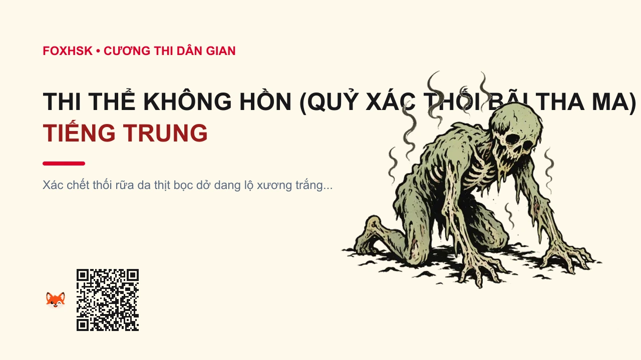 Thi Thể Không Hồn (Quỷ Xác Thối Bãi Tha Ma) Tiếng Trung Là Gì? (腐尸行者 - fǔshī xíngzhě) • Nguồn Gốc Chuyện ma bãi tha ma, Dấu Ấn Pop Culture & Phương Pháp Hóa Giải - FoxHSK