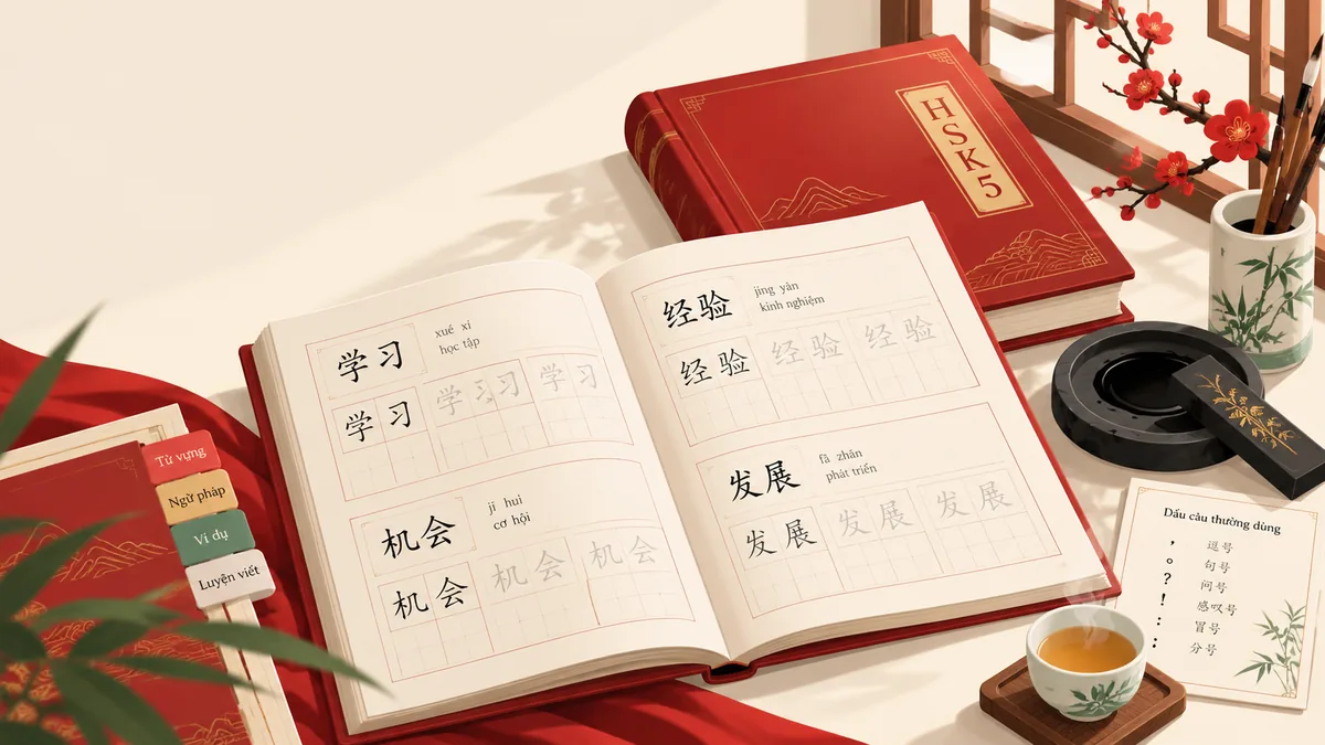 Tải Sách SÁCH TẬP VIẾT TỪ VỰNG HSK5 - Bản Số Hóa & Tải PDF Miễn Phí - FoxHSK