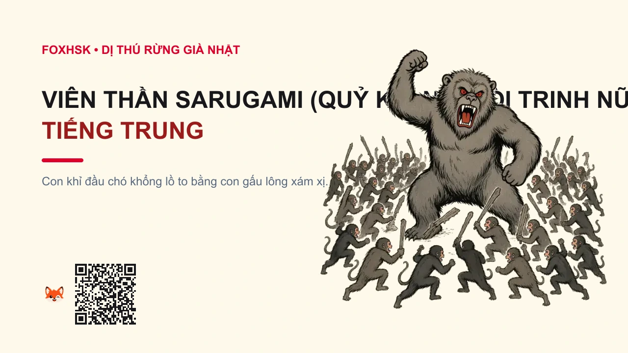 Viên Thần Sarugami (Quỷ Khỉ Núi Đòi Trinh Nữ Hiến Tế) Tiếng Trung Là Gì? (猿神 - yuánshén) • Nguồn Gốc Konjaku Monogatarishū,, Dấu Ấn Pop Culture & Phương Pháp Hóa Giải - FoxHSK