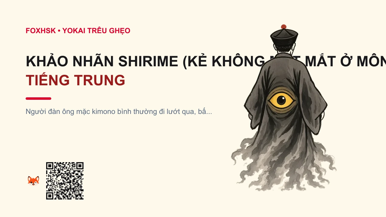 Khảo Nhãn Shirime (Kẻ Không Mặt Mắt Ở Mông) Tiếng Trung Là Gì? (尻目 - kāomù) • Nguồn Gốc Kinh đô Kyoto thời Edo,, Dấu Ấn Pop Culture & Phương Pháp Hóa Giải - FoxHSK