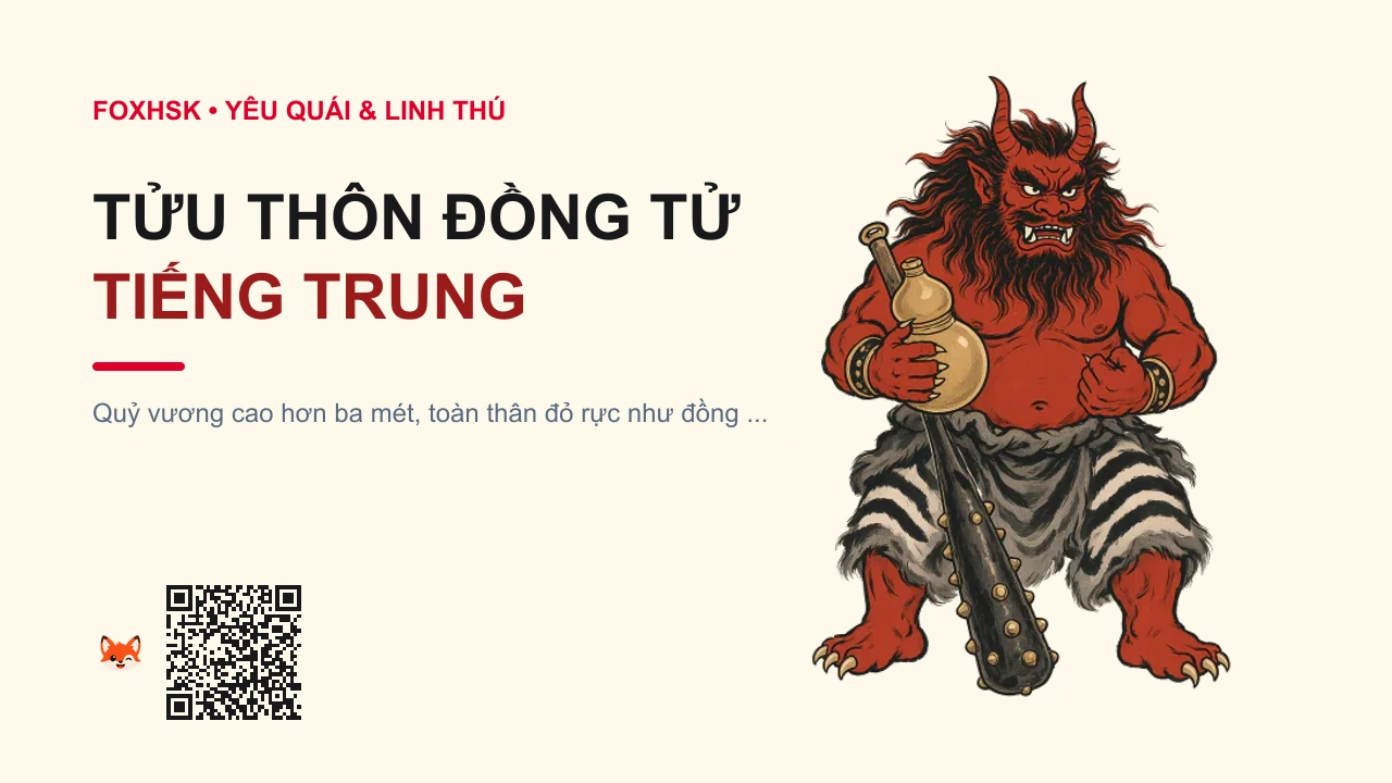 Tửu Thôn Đồng Tử Tiếng Trung Là Gì? (酒吞童子 - jiǔtūntóngzǐ) • Nguồn Gốc Dã sử Heian, Otogizōshi,, Dấu Ấn Pop Culture & Phương Pháp Hóa Giải - FoxHSK
