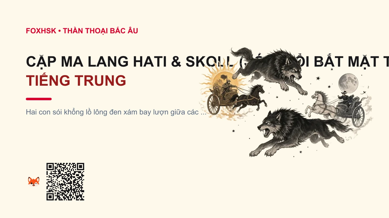 Cặp Ma Lang Hati & Skoll (Sói Đuổi Bắt Mặt Trời Mặt Trăng) Tiếng Trung Là Gì? (逐月双狼 - zhúyuè shuāngláng) • Nguồn Gốc Khu rừng Sắt Jarnvidr,, Dấu Ấn Pop Culture & Phương Pháp Hóa Giải - FoxHSK
