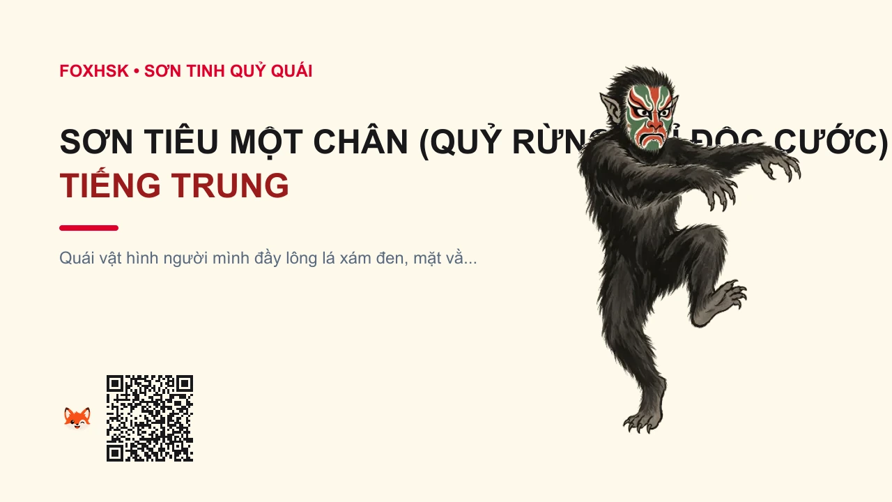 Sơn Tiêu Một Chân (Quỷ Rừng Khỉ Độc Cước) Tiếng Trung Là Gì? (山魈 - shānxiāo) • Nguồn Gốc Sơn Hải Kinh & Bão Phác, Dấu Ấn Pop Culture & Phương Pháp Hóa Giải - FoxHSK