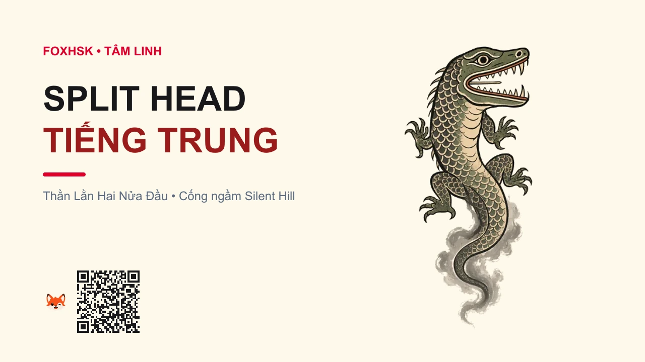 Thằn Lằn Hai Nửa Đầu (Split Head) Tiếng Trung Là Gì? (裂头巨蜥 - liètóu jùxī) • Nguồn Gốc Game Silent Hill 1 (Lò, Dấu Ấn Pop Culture & Phương Pháp Hóa Giải - FoxHSK