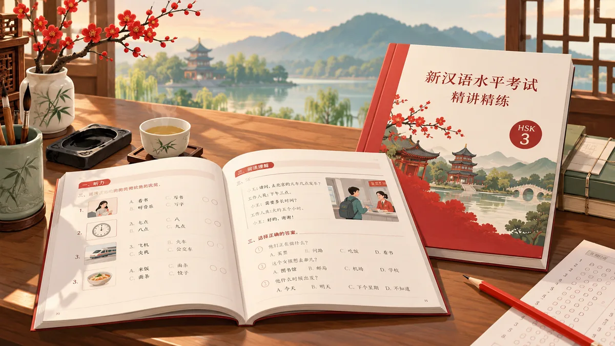 Tải Sách TẢI BỘ ĐỀ TINH GIẢNG HSK3 新汉语水平考试精讲精练HSK三级 – CÓ KÈM AUDIO NGHE (新汉语水平考试精讲精练) - Bản Số Hóa & Tải PDF Miễn Phí - FoxHSK