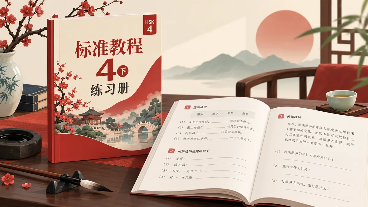 Tải sách Bài tập giáo trình chuẩn HSK4 quyển Hạ HSK4 标准教程4下练习册 (标准教程) - Bản Số Hóa & Tải PDF Miễn Phí - FoxHSK