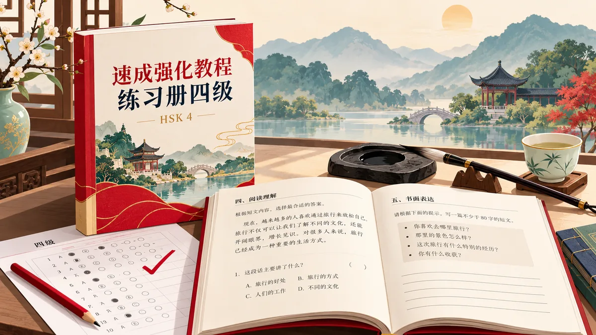 Tải sách luyện thi HSK4 chuyên sâu – cấp tốc HSK 速成强化教程练习册四级 (速成强化教程练习册四级) - Bản Số Hóa & Tải PDF Miễn Phí - FoxHSK