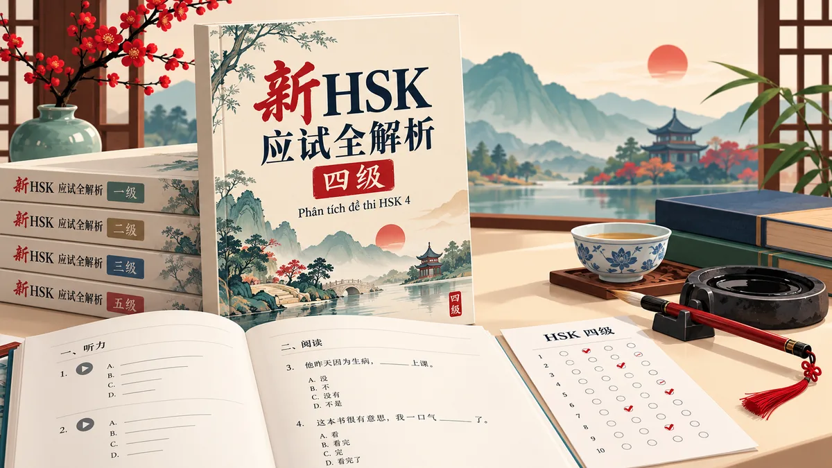 Tải sách phân tích đầy đủ đề thi HSK4 新HSK应试全解析四级 - Bản Số Hóa & Tải PDF Miễn Phí - FoxHSK