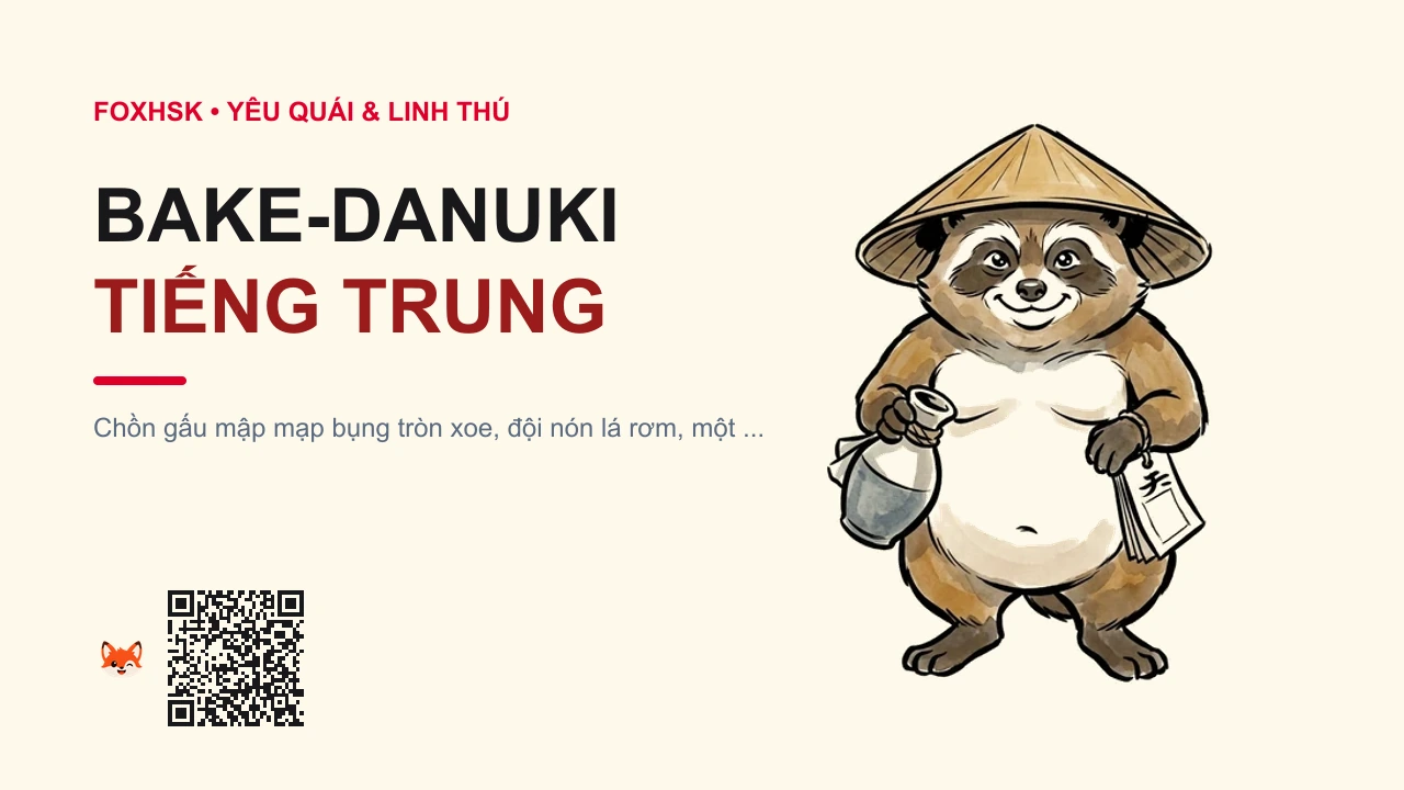 Bake-danuki Tiếng Trung Là Gì? (化狸 - huàlí) • Nguồn Gốc Văn hóa dân gian Nhật Bản, Dấu Ấn Pop Culture & Phương Pháp Hóa Giải - FoxHSK