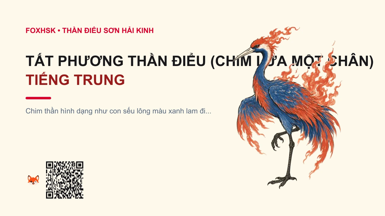 Tất Phương Thần Điểu (Chim Lửa Một Chân) Tiếng Trung Là Gì? (毕方 - bìfāng) • Nguồn Gốc Sơn Hải Kinh - Tây Sơn, Dấu Ấn Pop Culture & Phương Pháp Hóa Giải - FoxHSK
