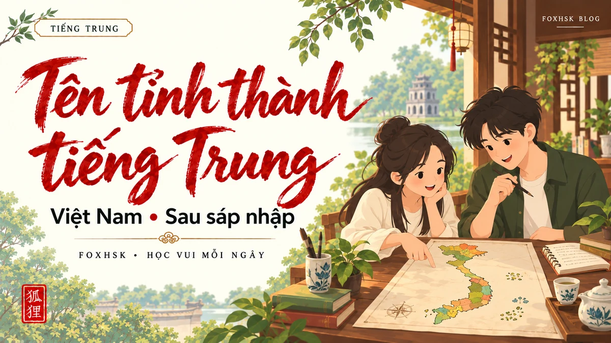 Tổng Hợp Tên Các Tỉnh Thành Sau Sáp Nhập Của Việt Nam Bằng Tiếng Trung - FoxHSK