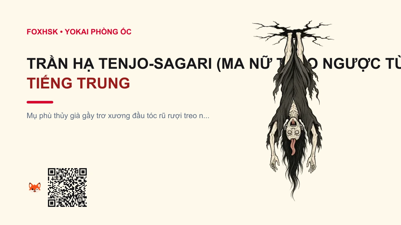Trần Hạ Tenjo-sagari (Ma Nữ Treo Ngược Từ Trần Nhà) Tiếng Trung Là Gì? (天井下 - tiānjǐngxià) • Nguồn Gốc Konjaku Gazu Zoku Hyakki, Dấu Ấn Pop Culture & Phương Pháp Hóa Giải - FoxHSK