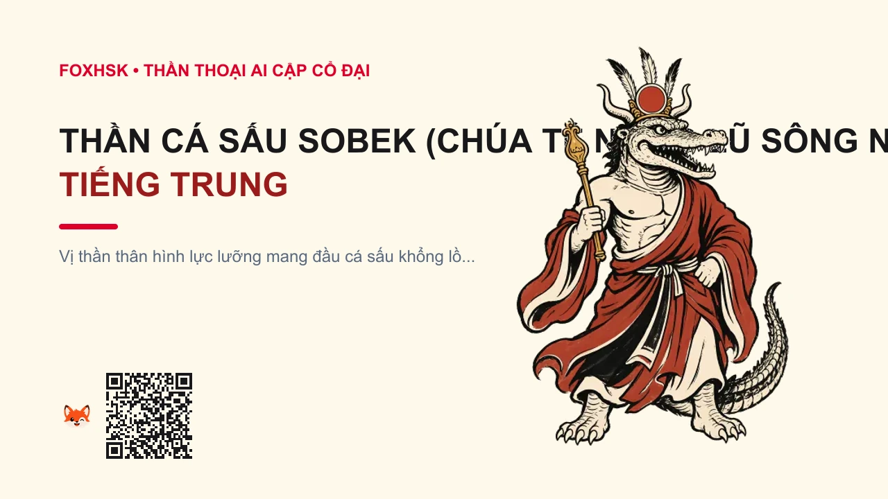 Thần Cá Sấu Sobek (Chúa Tể Nước Lũ Sông Nile) Tiếng Trung Là Gì? (索贝克 - suǒbèikè) • Nguồn Gốc Đền Kom Ombo và lưu vực, Dấu Ấn Pop Culture & Phương Pháp Hóa Giải - FoxHSK